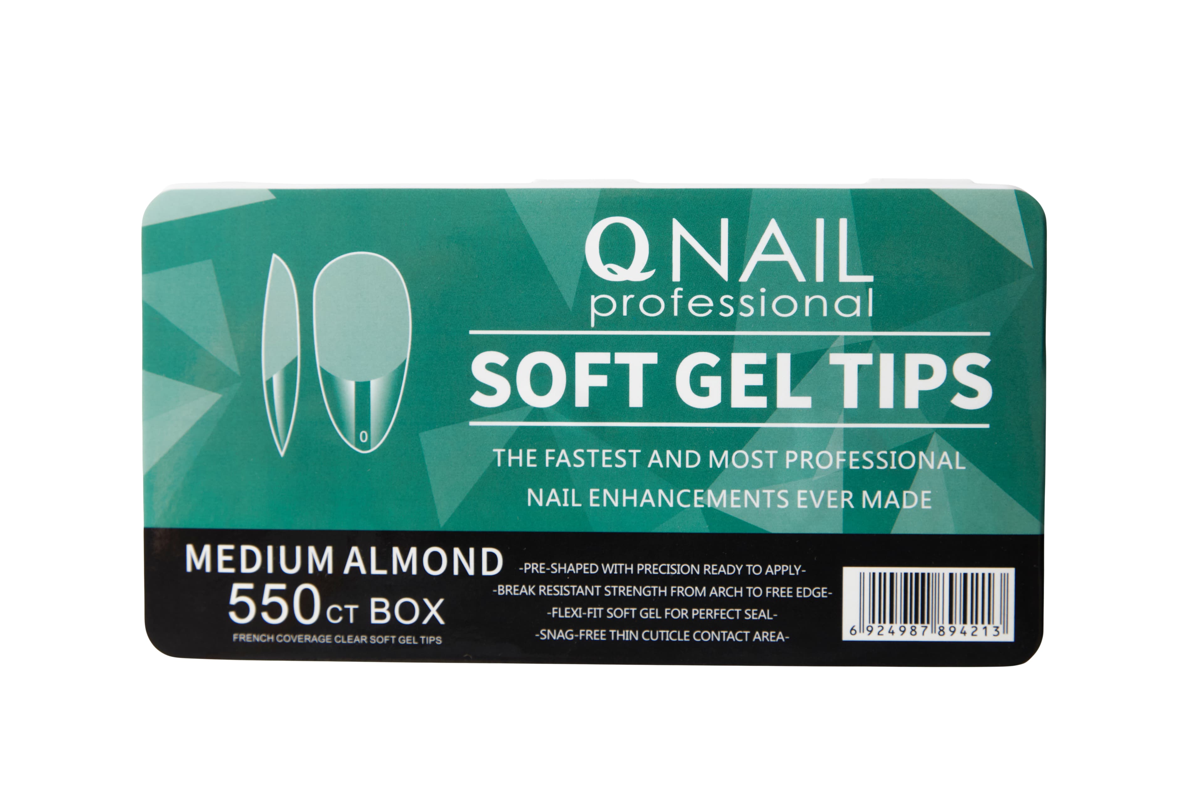 Qnail Professional Soft Gel Tips Medium Almond 550'li
